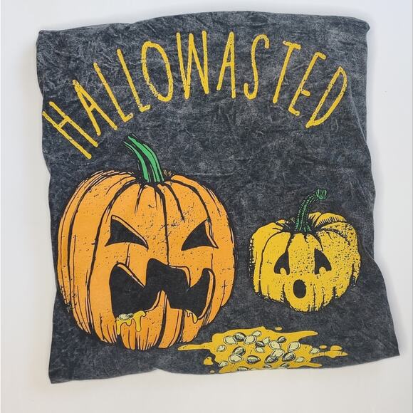 Spirit Halloween Hallowasted Pumpkin Acid Wash T-shirt - Picture 4 of 11